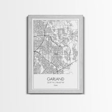 Load image into Gallery viewer, Garland Street Map, Texas Map, City Map Art, Minimalist Art, Wall Art, Canvas Print, Black And White Map, Travel Wall Art, Gift For Her