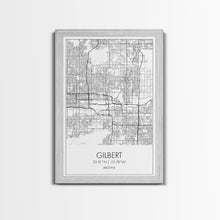 Carregar imagem no visualizador da galeria, Gilbert Street Map, Arizona Map, City Map Art, Minimalist Art, Wall Art, Canvas Print, Black And White Map, Man Cave Art, Travel Wall Art