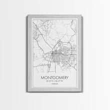 Load image into Gallery viewer, Montgomery Street Map, Alabama Map, City Map Art, Modern Art, Wall Art, Canvas Print, Bedroom Print, Family Gift, Travel Wall Décor