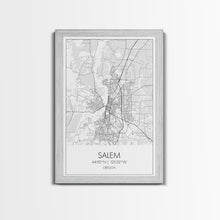 Load image into Gallery viewer, Salem Street Map, Oregon Map, City Map Art, Minimalist Art, Wall Art, Canvas Print, Dorm Room Décor, Graduation Gift, Travel Wall Print