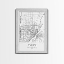 Load image into Gallery viewer, Toledo Street Map, Ohio Map, City Map Print, Modern Wall Art, Wall Art, Canvas Print, Friendship Gift, Wall Decoration, Travel Wall Art