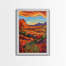 Carregar imagem no visualizador da galeria, Framed Canvas Print, Serene Desert Landscape with Rolling Hills, Beautiful Wall Art for Living Room or Bedroom Decor
