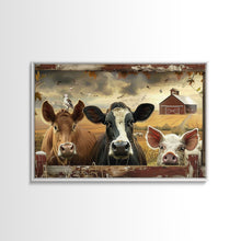 Carregar imagem no visualizador da galeria, Cute Farmhouse Animal Print, Window Art, Wall Art, Home Decor, Wall Decor, Cute Farmhouse Kitsch Living Room Art