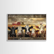 Load image into Gallery viewer, Cows and Sheep on the Farm | Framed Wall Art | Kitchen Decor | Minimalist Living Room Art | Country Art | Farmhouse Above Sofa Wall Art