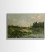 Carregar imagem no visualizador da galeria, By The Water - Framed Canvas Print, English Landscape, Painting Print On Canvas Or Metal, Living Room Decor