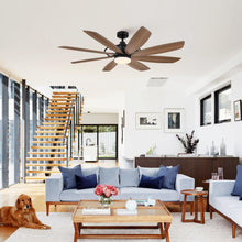 Carregar imagem no visualizador da galeria, 60" Antone Industrial DC Motor Downrod Mount Reversible Ceiling Fan with Lighting and Remote Control