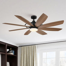 Carregar imagem no visualizador da galeria, 60" Antone Industrial DC Motor Downrod Mount Reversible Ceiling Fan with Lighting and Remote Control