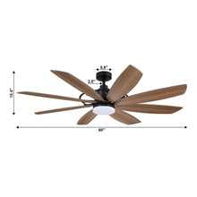 Carregar imagem no visualizador da galeria, 60" Antone Industrial DC Motor Downrod Mount Reversible Ceiling Fan with Lighting and Remote Control