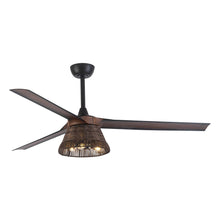Carregar imagem no visualizador da galeria, 60" Farmhouse Downrod Mount Reversible Ceiling Fan with Lighting and Remote Control