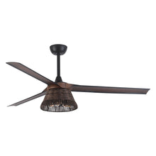Carregar imagem no visualizador da galeria, 60" Farmhouse Downrod Mount Reversible Ceiling Fan with Lighting and Remote Control