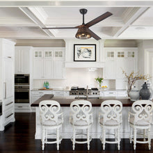 Carregar imagem no visualizador da galeria, 60" Farmhouse Downrod Mount Reversible Ceiling Fan with Lighting and Remote Control