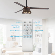 Carregar imagem no visualizador da galeria, 60" Farmhouse Downrod Mount Reversible Ceiling Fan with Lighting and Remote Control