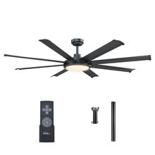 Carregar imagem no visualizador da galeria, 60" Industrial DC Motor Downrod Mount Ceiling Fan with Lighting and Remote Control