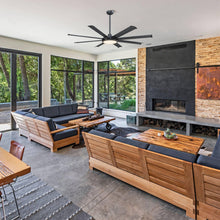 Carregar imagem no visualizador da galeria, 60" Industrial DC Motor Downrod Mount Ceiling Fan with Lighting and Remote Control