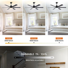 Carregar imagem no visualizador da galeria, 60" Industrial DC Motor Downrod Mount Reversible Ceiling Fan with Lighting and Remote Control