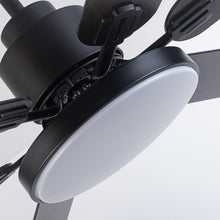 Carregar imagem no visualizador da galeria, 60" Industrial DC Motor Downrod Mount Reversible Ceiling Fan with Lighting and Remote Control