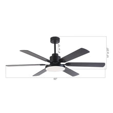 Carregar imagem no visualizador da galeria, 60" Industrial DC Motor Downrod Mount Reversible Ceiling Fan with Lighting and Remote Control