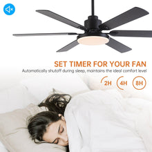 Carregar imagem no visualizador da galeria, 60" Industrial DC Motor Downrod Mount Reversible Ceiling Fan with Lighting and Remote Control