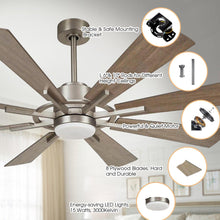 Carregar imagem no visualizador da galeria, 60" Oretha Windmill DC Ceiling Fan with LED Lighting