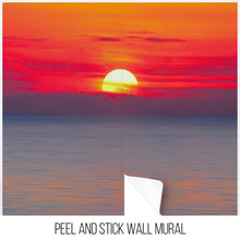 Carregar imagem no visualizador da galeria, Red Sky Sunset over Beach Wall Mural Decal Sticker #6005