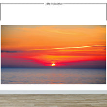 Carregar imagem no visualizador da galeria, Red Sky Sunset over Beach Wall Mural Decal Sticker #6005
