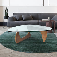 Carregar imagem no visualizador da galeria, Light walnut Triangle coffee table Wood Base for living room