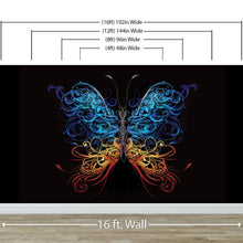 Carregar imagem no visualizador da galeria, Large Swirl Butterfly Wall Graphic Mural #6024