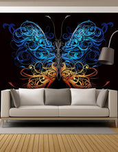 Carregar imagem no visualizador da galeria, Large Swirl Butterfly Wall Graphic Mural #6024