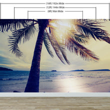 Carregar imagem no visualizador da galeria, Beach Palm Tree Coastline Sunset Wall Mural #6040