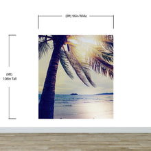 Carregar imagem no visualizador da galeria, Beach Palm Tree Coastline Sunset Wall Mural #6040