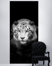 Carregar imagem no visualizador da galeria, Tiger Stare Down Large Mural (Black and White) #6045