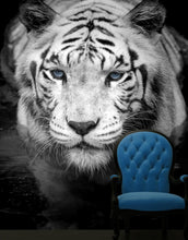 Carregar imagem no visualizador da galeria, Tiger Stare Down Large Mural (Black and White) #6045