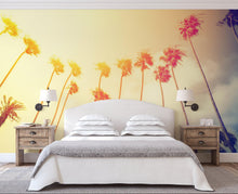 Carregar imagem no visualizador da galeria, Retro California Sunset Palmtree Wall Mural #6050