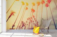 Carregar imagem no visualizador da galeria, Retro California Sunset Palmtree Wall Mural #6050