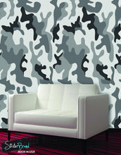 Carregar imagem no visualizador da galeria, Urban Gray Military Combat Camo Camouflage Wall Mural #6063