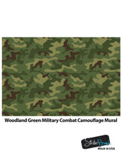 Carregar imagem no visualizador da galeria, Woodland Green Military Combat Camo Camouflage Wall Mural #6064