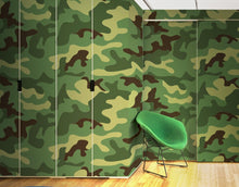 Carregar imagem no visualizador da galeria, Woodland Green Military Combat Camo Camouflage Wall Mural #6064