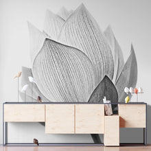 Carregar imagem no visualizador da galeria, Black and White Lotus Flower Wall Mural #6116