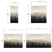 Carregar imagem no visualizador da galeria, Misty Pine Forest Wall Mural. Peaceful Foggy Morning Scenery. #6122