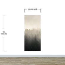 Carregar imagem no visualizador da galeria, Misty Pine Forest Wall Mural. Peaceful Foggy Morning Scenery. #6122