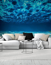 Load image into Gallery viewer, Underwater Wallpaper. View of Tropical Beach Wall Mural #6124
