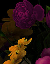 Carregar imagem no visualizador da galeria, Melancholy Flower Wall Mural. Black background. #6130