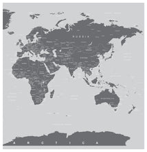 Carregar imagem no visualizador da galeria, World Map Wallpaper Mural (Grey). #6133