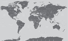 Carregar imagem no visualizador da galeria, World Map Wallpaper Mural (Grey). #6133