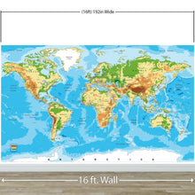 Carregar imagem no visualizador da galeria, Large Blue World Map Wall Mural. #6134