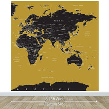 Carregar imagem no visualizador da galeria, GOLD World Map Wall Mural. #6135