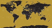 Carregar imagem no visualizador da galeria, GOLD World Map Wall Mural. #6135