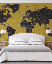 Carregar imagem no visualizador da galeria, GOLD World Map Wall Mural. #6135