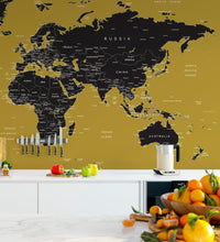 Carregar imagem no visualizador da galeria, GOLD World Map Wall Mural. #6135