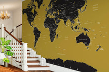 Carregar imagem no visualizador da galeria, GOLD World Map Wall Mural. #6135